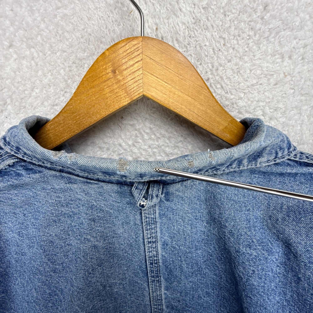 Carhartt Trucker Chore Jacket Aztec Pile Lined Mens Large JP1088 Darkstone Blue - Picture 14 of 16